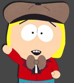 an image of the character pip pirrup from south park waving a hand at the camera